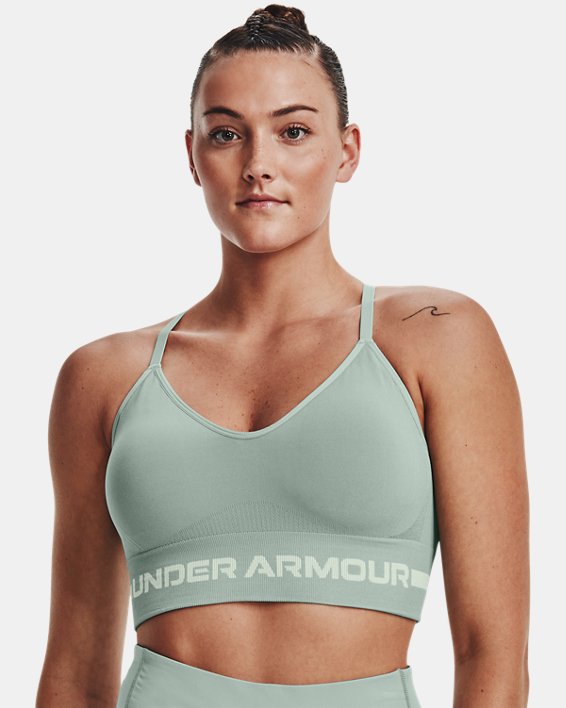 Women's UA Seamless Low Long Sports Bra in Gray image number 2
